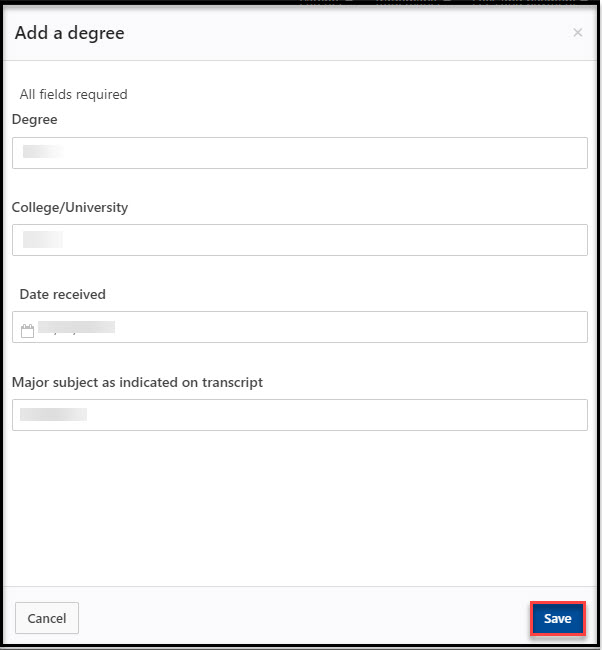 Applicant Waiver Add a Degree
