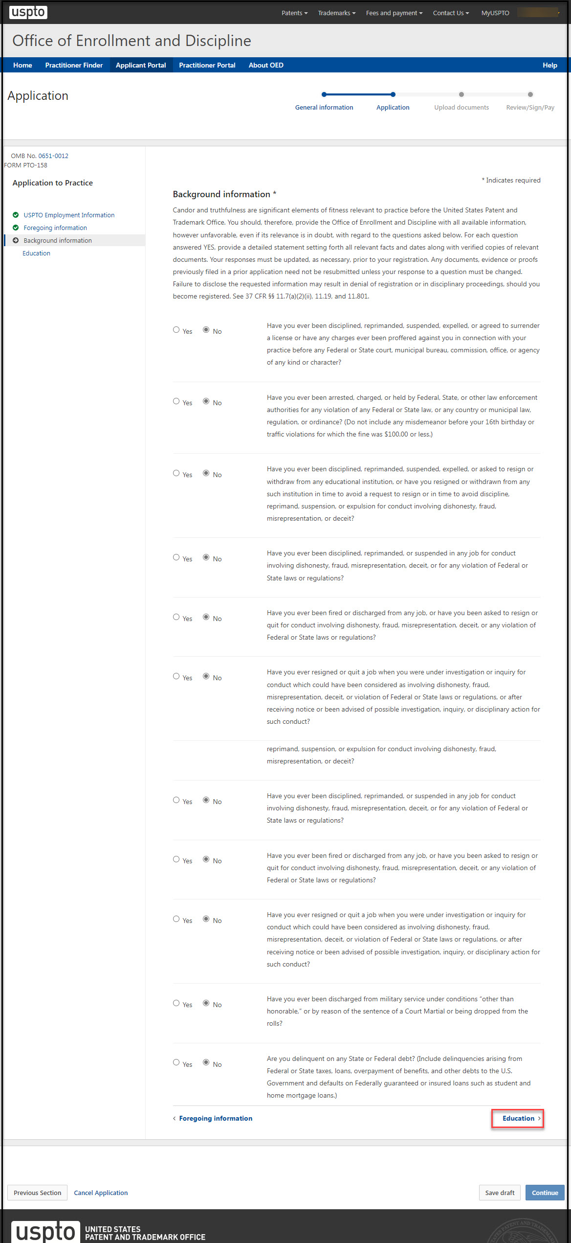 Applicant Waiver Background Information