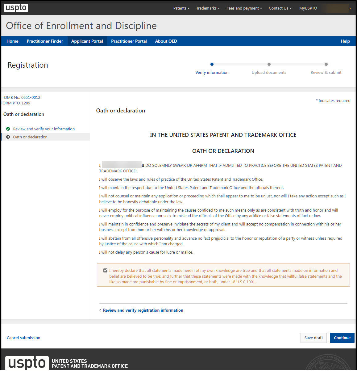 Registration Waiver Oath and Declaration