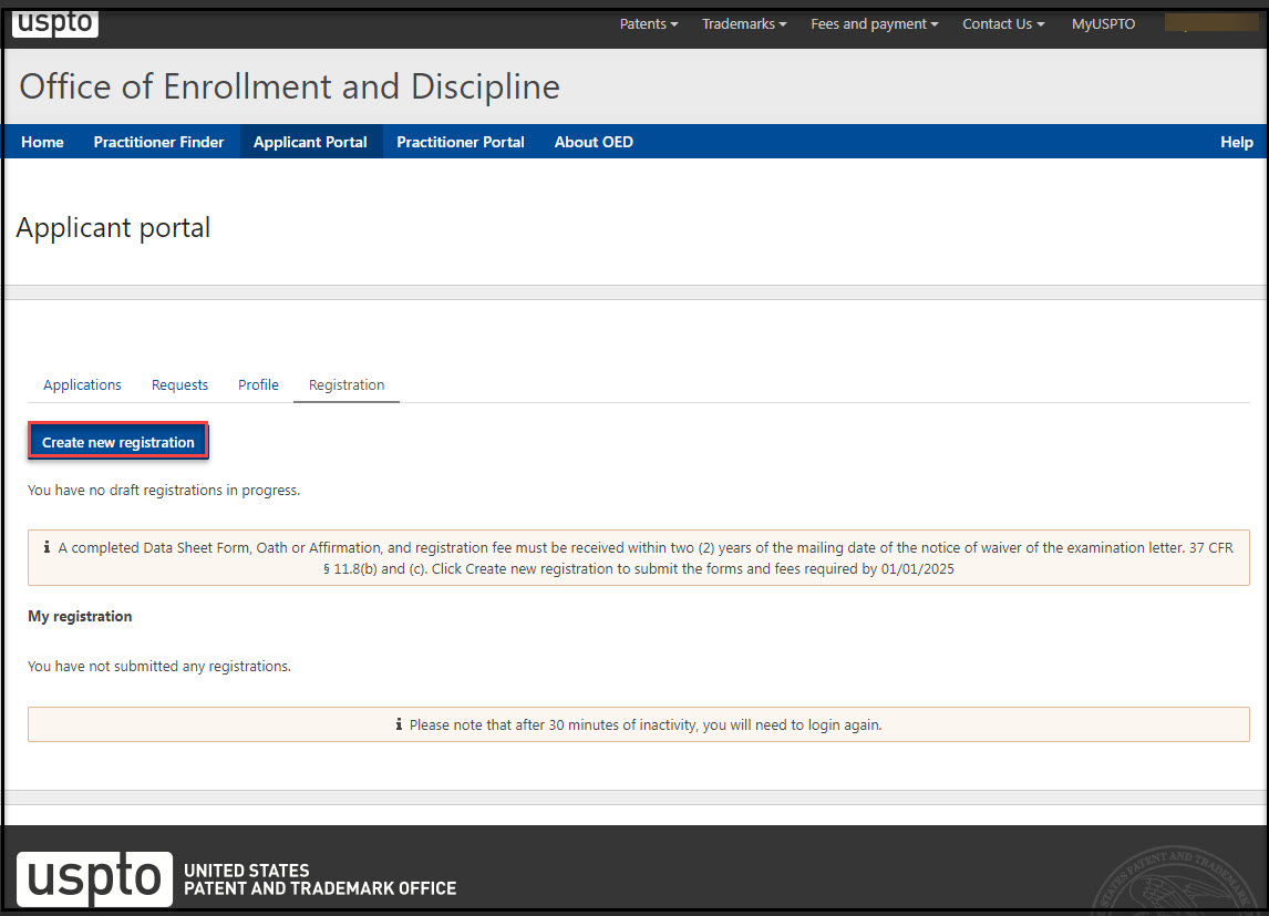 Registration Waiver Application Information