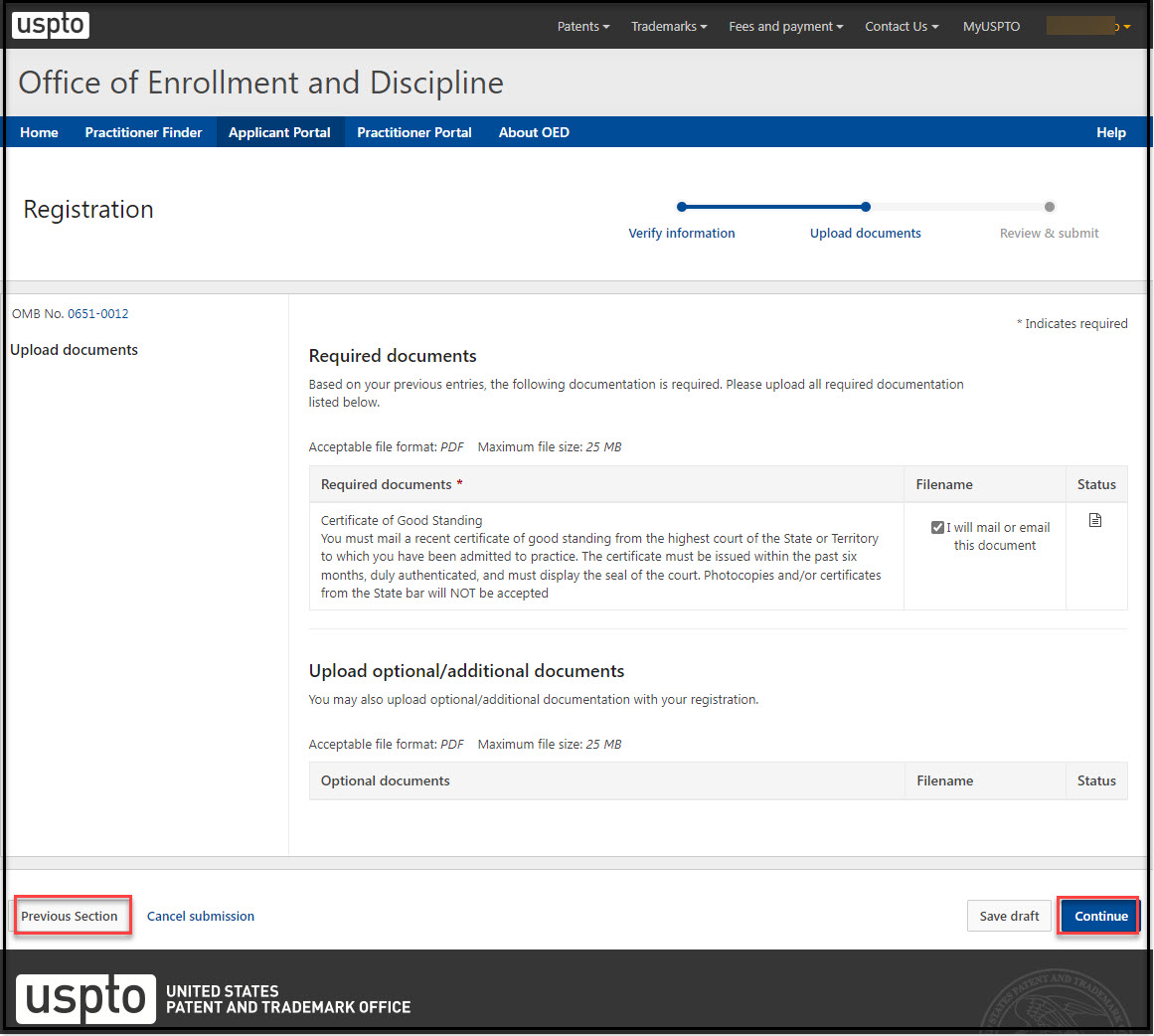 Registration Waiver Requested Documents