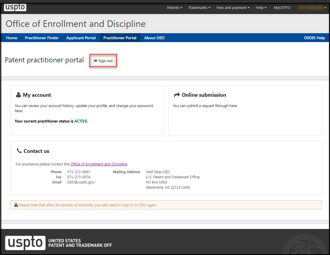 Practitioner Log Out Drop Down
